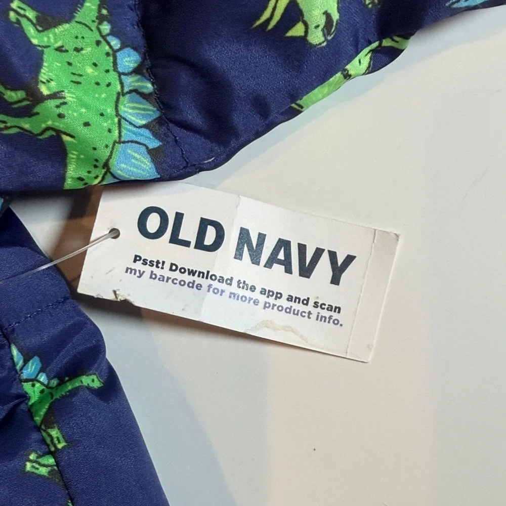 NWT Boys 12-18 mos Old Navy Blue Jacket with Green Dinosaur Print New coat